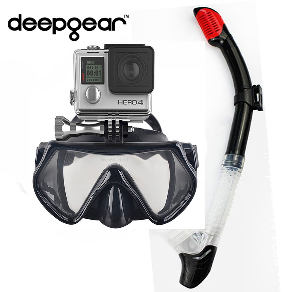 Freediving Mask Set - DEEPGEAR CAMAERA scuba diving masker SNORKEL