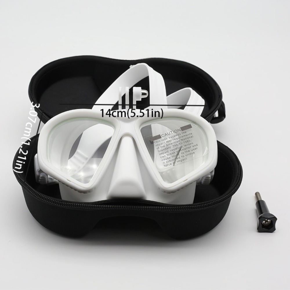 Freediving Mask Set - Masker Freediving Kaca Tempered, Snorkel Lipat,