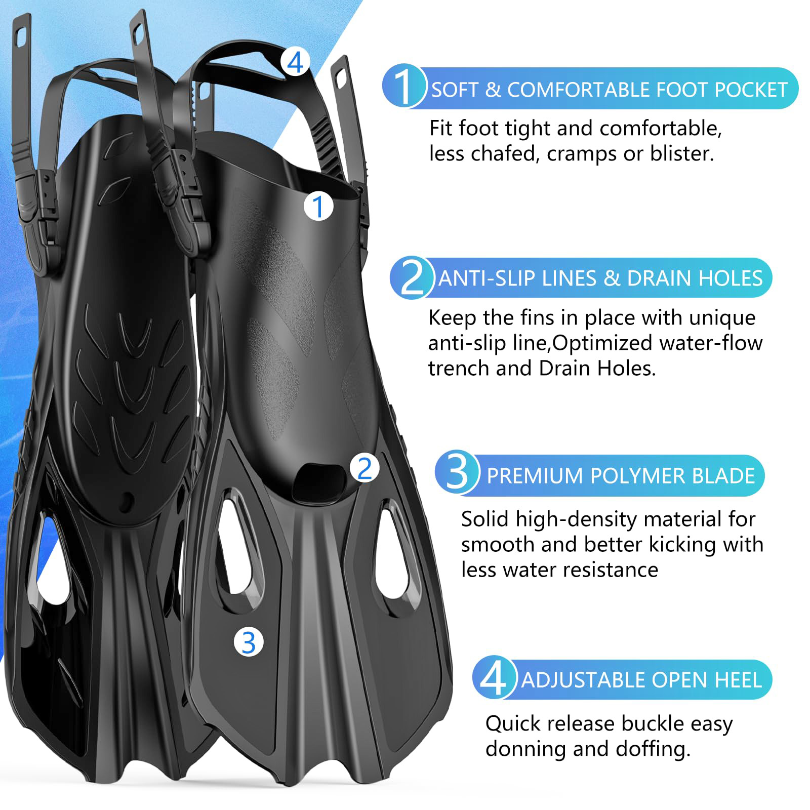 Set Sirip Masker Snorkel 4 In  - Freediving Mask Set ulasan dan harga